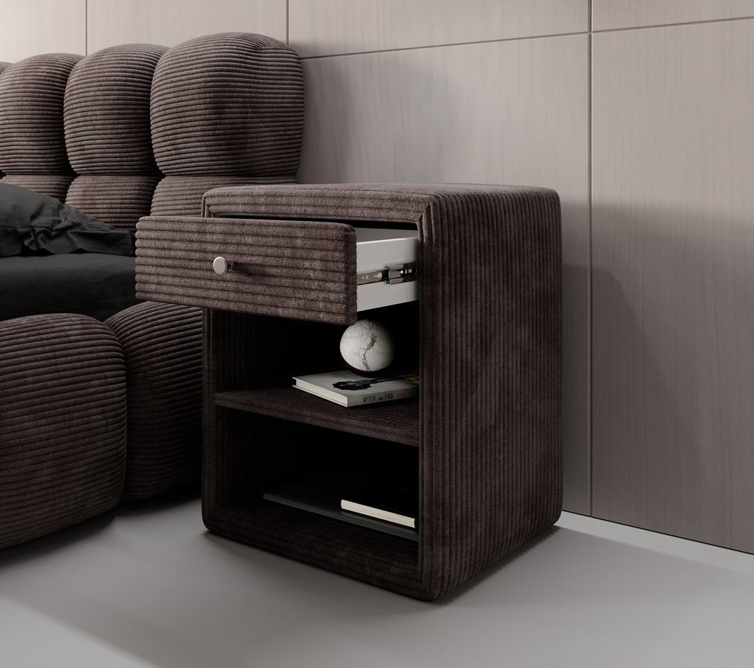 Designer bedside table Amy in corduroy