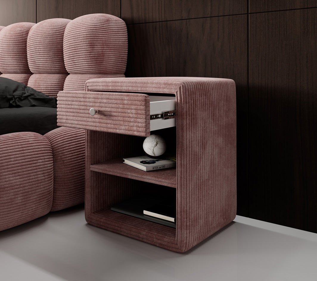 Designer bedside table Amy in corduroy