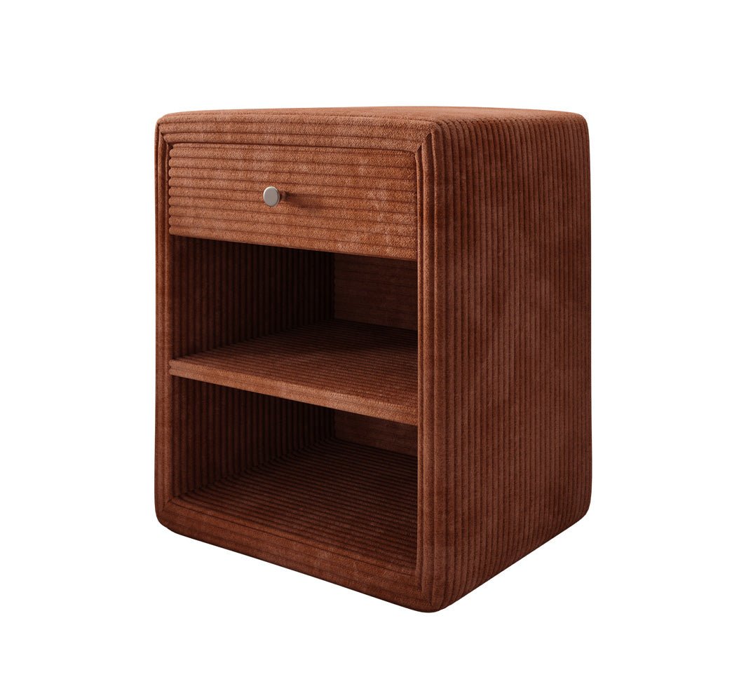 Designer bedside table Amy in corduroy