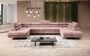 Designer Sofa Taormina with Sleeping and Folding Function in Corduroy