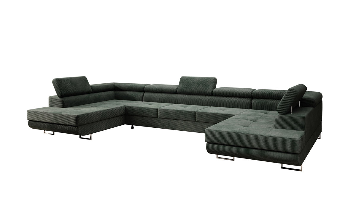 Designer Sofa Taormina with Sleeping and Folding Function in Corduroy