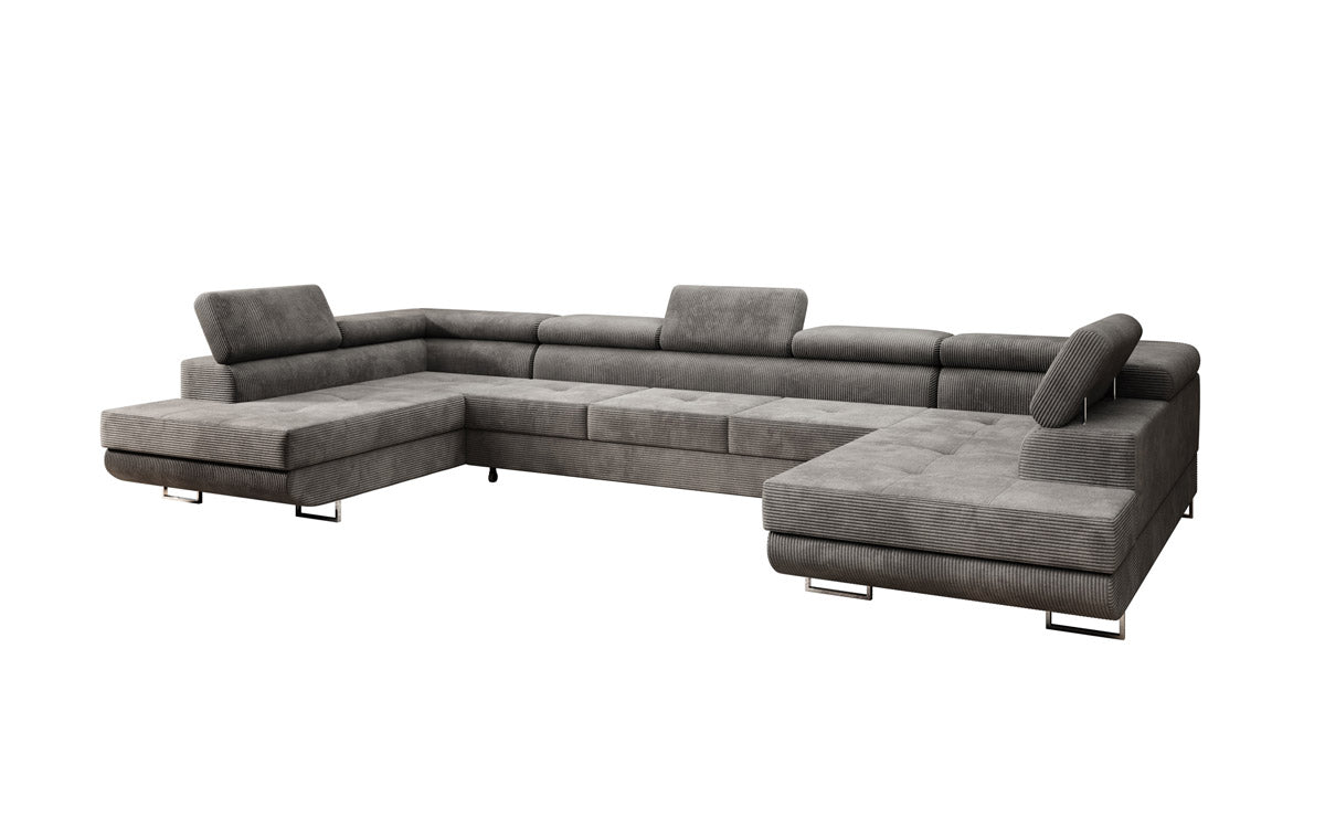 Designer Sofa Taormina with Sleeping and Folding Function in Corduroy