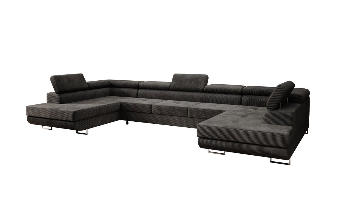 Designer Sofa Taormina with Sleeping and Folding Function in Corduroy