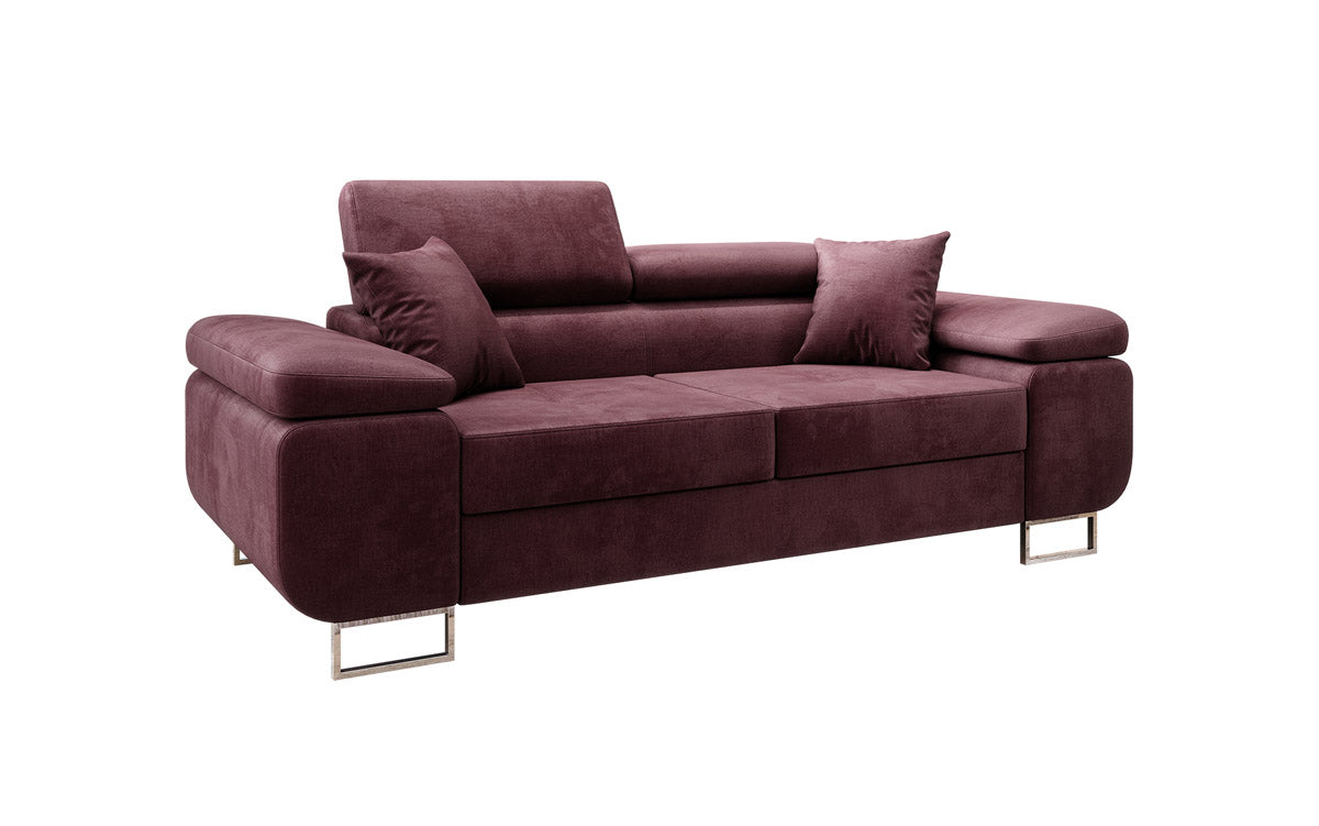 Designer 2-seater Siera sofa with sleeping function in velvet
