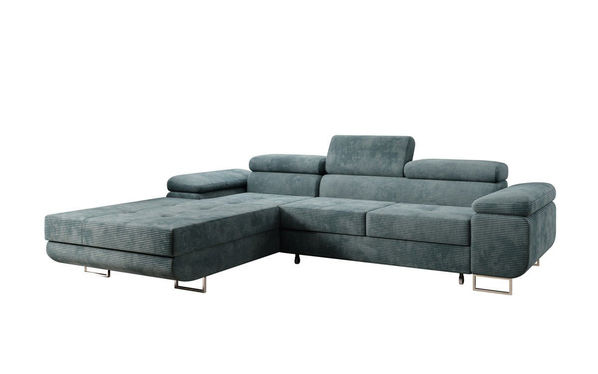 Designer sofa Calvera with sleep and folding function in Corduroy
