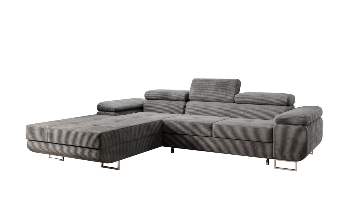 Designer sofa Calvera with sleep and folding function in Corduroy