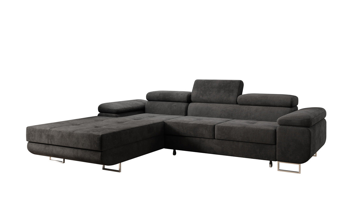Designer sofa Calvera with sleep and folding function in Corduroy