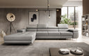 Designer corner sofa Calvera Maxi with sleeping and fold-out function in bouclé