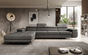Designer corner sofa Calvera Maxi with sleeping and fold-out function in bouclé