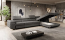 Designer corner sofa Calvera Maxi with sleeping and fold-out function in bouclé