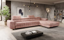 Designer Ecksofa Calvera Maxi mit Schlaf- und Klappfunktion in Cord
