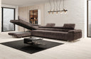 Designer corner sofa Maxi with sleeping and folding function in Corduroy