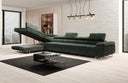 Designer corner sofa Maxi with sleeping and folding function in Corduroy