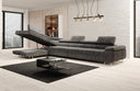 Designer corner sofa Maxi with sleeping and folding function in Corduroy