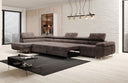 Designer corner sofa Maxi with sleeping and folding function in Corduroy