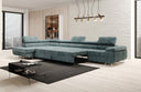 Designer corner sofa Maxi with sleeping and folding function in Corduroy