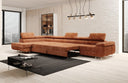 Designer corner sofa Maxi with sleeping and folding function in Corduroy
