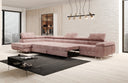Designer corner sofa Maxi with sleeping and folding function in Corduroy
