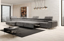 Designer corner sofa Maxi with sleeping and folding function in Corduroy