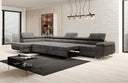 Designer corner sofa Maxi with sleeping and folding function in Corduroy