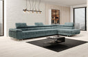 Designer corner sofa Maxi with sleeping and folding function in Corduroy