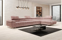Designer corner sofa Maxi with sleeping and folding function in Corduroy