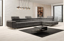 Designer corner sofa Maxi with sleeping and folding function in Corduroy