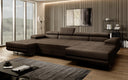 Designer Sofa Calvera U mit Schlaf- und Klappfunktion in Bouclé