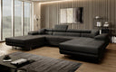 Designer Sofa Calvera U mit Schlaf- und Klappfunktion in Bouclé