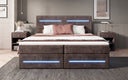 Boxspring bed Lara with storage and LED in corduroy