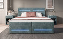 Boxspring bed Lara with storage and LED in corduroy