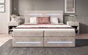 Boxspring bed Lara with storage and LED in corduroy