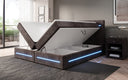 Boxspring bed Lara with storage and LED in corduroy