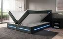 Boxspring bed Lara with storage and LED in corduroy