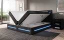 Boxspring bed Lara with storage and LED in corduroy