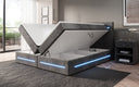 Boxspring bed Lara with storage and LED in corduroy