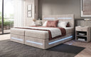 Boxspring bed Lara with storage and LED in corduroy