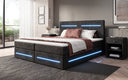 Boxspring bed Lara with storage and LED in corduroy