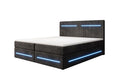Boxspring bed Lara with storage and LED in corduroy