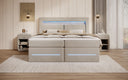 Minera Box Spring Bed with LED, USB, and Storage