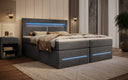 Minera Box Spring Bed with LED, USB, and Storage