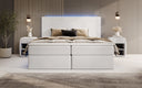 Voyage Boxspring Bed with LED and Storage in Velvet