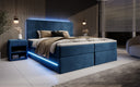 Voyage Boxspring Bed with LED and Storage in Velvet