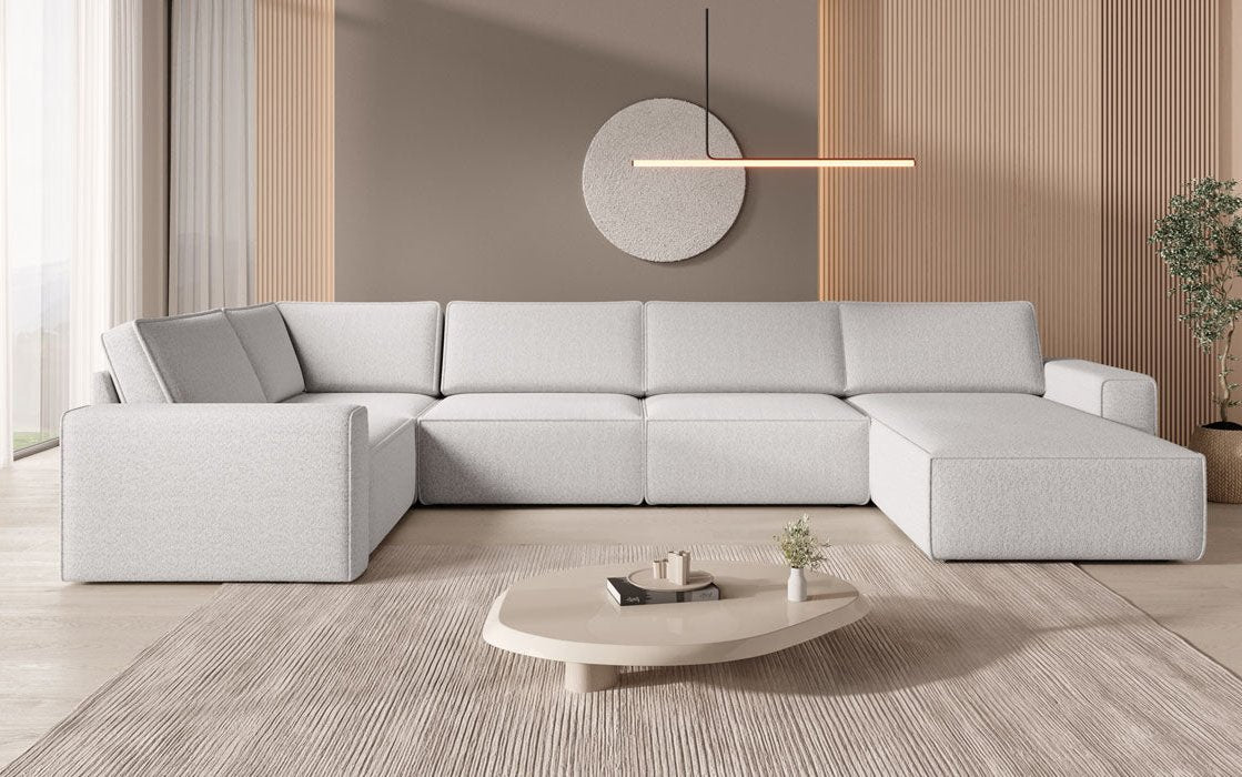 Modular Sofa Landscape U Yuma in Bouclé