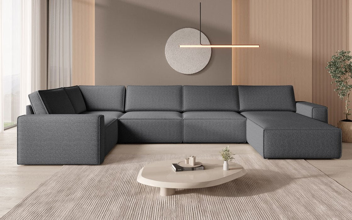 Modular Sofa Landscape U Yuma in Bouclé