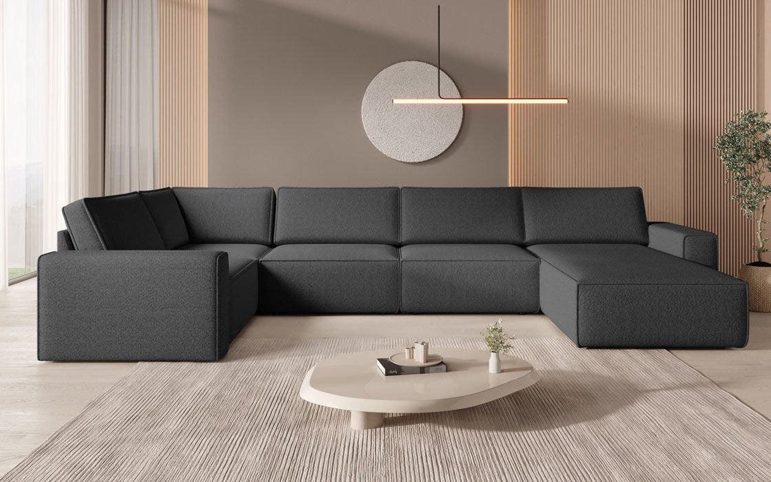 Modular Sofa Landscape U Yuma in Bouclé