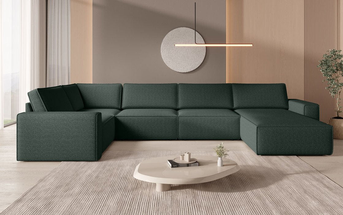 Modular Sofa Landscape U Yuma in Bouclé