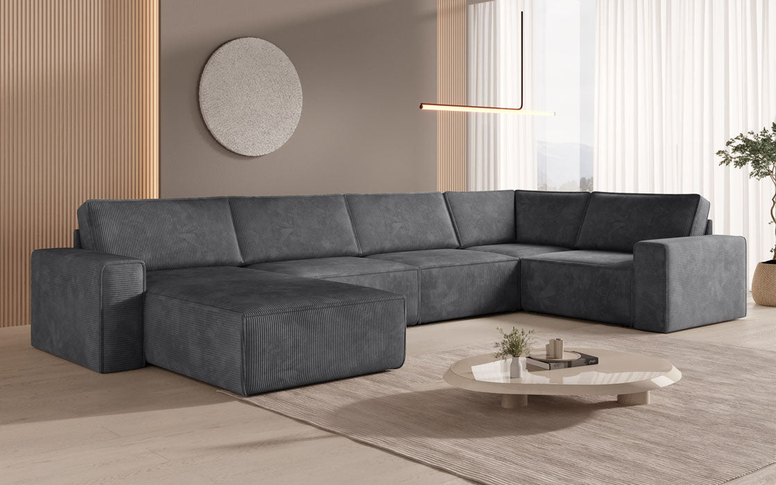 Modulare Sofalandschaft U Yuma aus Cord