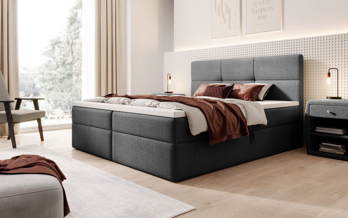 Eleonora Bouclé Box Spring Bed with Storage