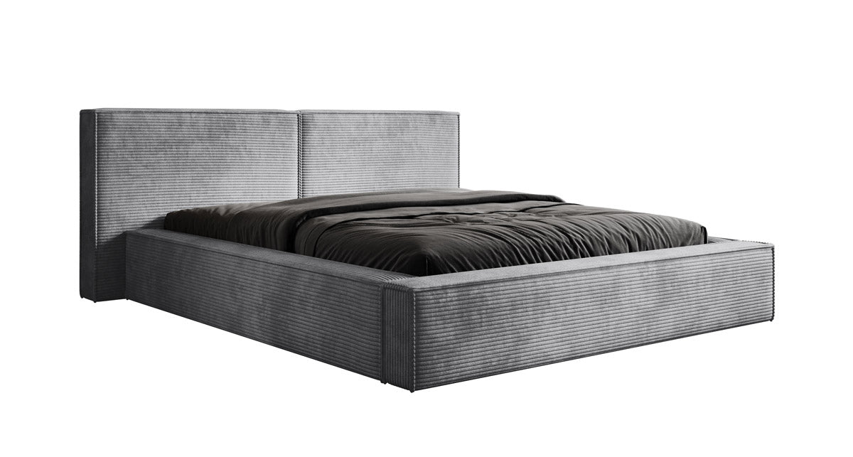 Designer Upholstered Bed Ophelia in Corduroy with Storage